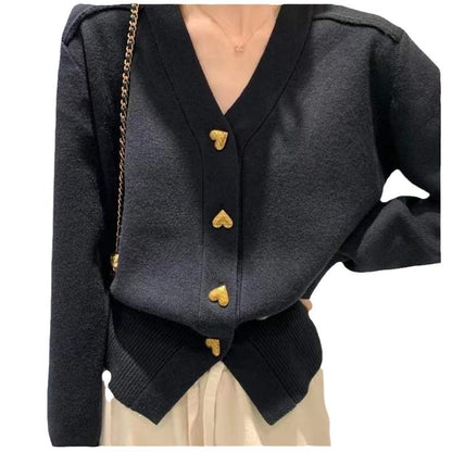 Dames Élégant Gilet en tricot avec détails de boutons décoratifs et décolleté en V Chic und Stil