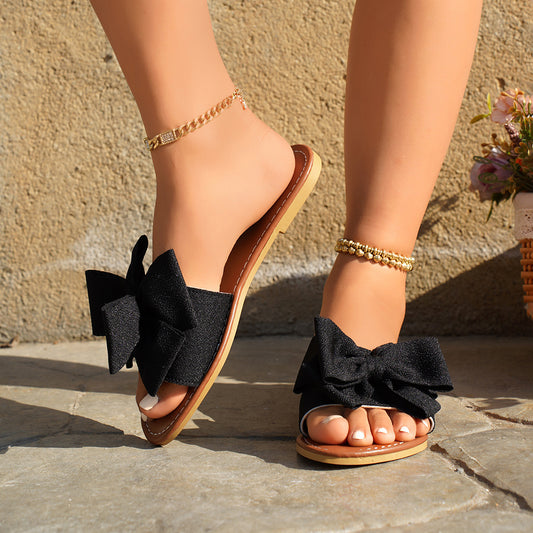 Sandales glissantes Chic und Stil à embellissements en arc pour femmes