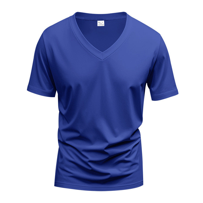 T-shirt pour hommes col en V en matériau fonctionnel respirant Chic und Stil