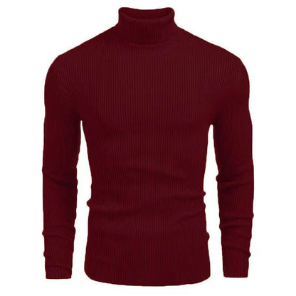 Pullover with turtleneck for men with textured ribbing pattern Chic and Style