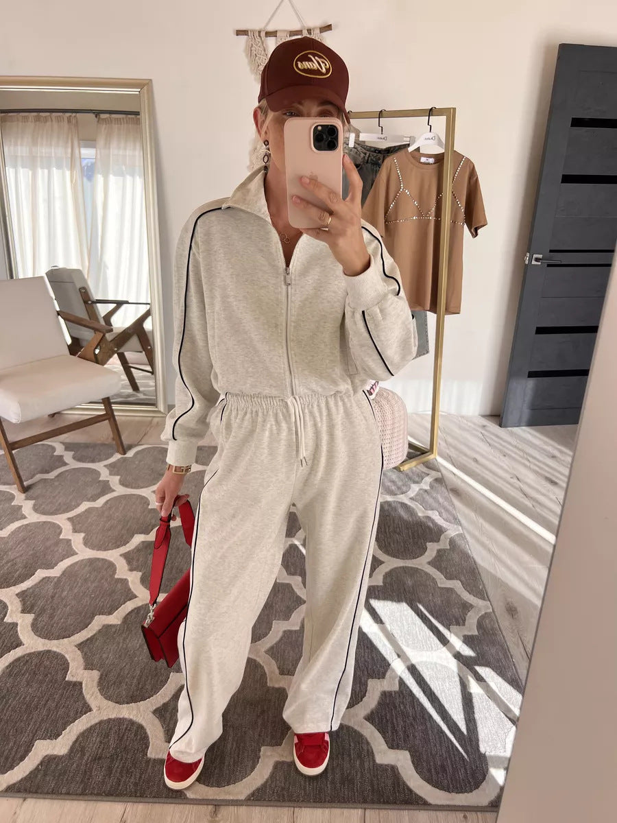 Costume de loisirs tendance pour femmes avec fermeture éclair haute et poches pratiques Chic und Stil