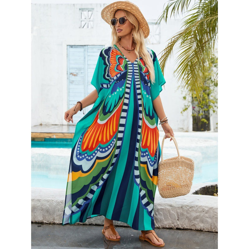 Femmes Bohemian robe de plage en drap de papillon Chic und Stil