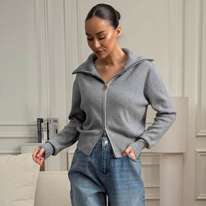 Dames confortable cardigan à fermeture éclair Chic und Stil