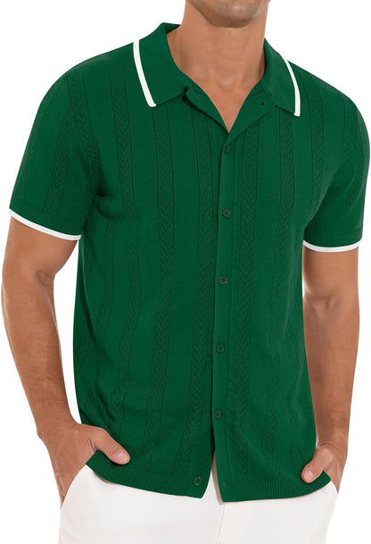 Chemise polo à manches courtes pour hommes avec design texturé Chic und Stil
