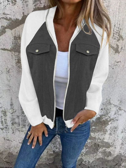 Dames Pull décontracté avec poches latérales et applications à la mode Chic und Stil