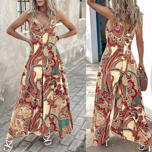 Robe maxi en soie paisley élégante pour femmes Chic und Stil
