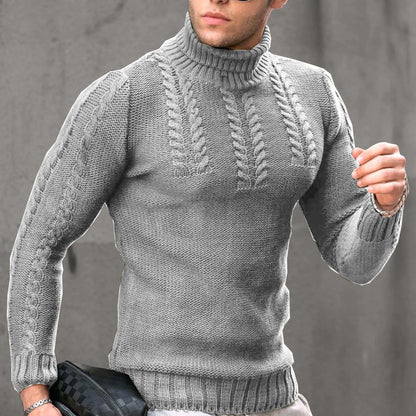 Pull-over en tricot pour hommes avec col montant Chic und Stil