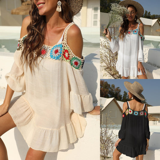 Robe de plage en dentelle bohème pour femmes Chic und Stil