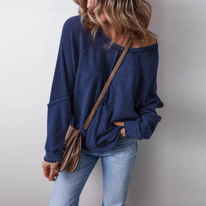 Pull femme décontracté avec décolleté large Chic und Stil