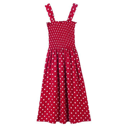 Robe midi A-ligne à pois pour femmes Chic und Stil