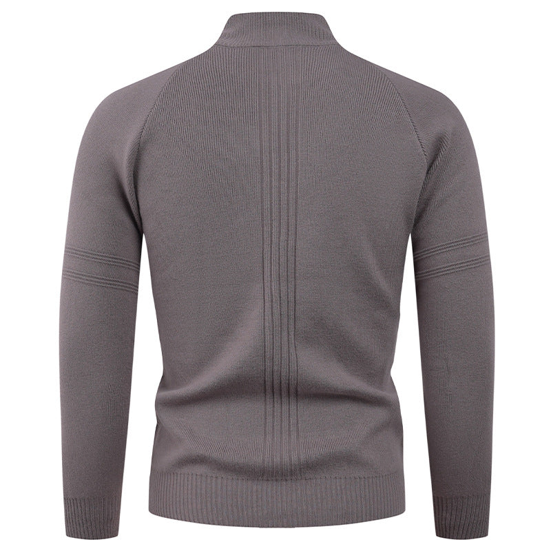 Knitted pullover for men with modern zipper and elegant structure Chic and Style