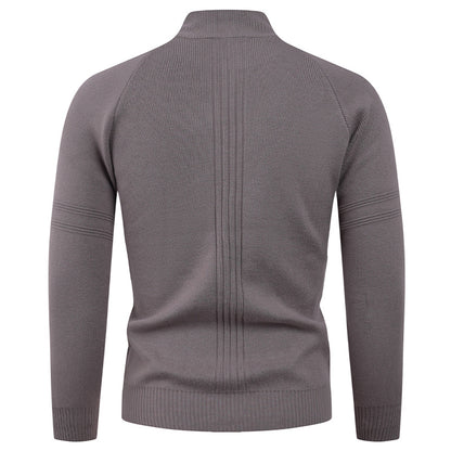 Knitted pullover for men with modern zipper and elegant structure Chic and Style
