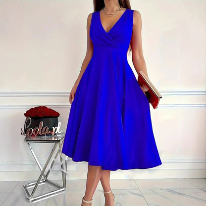 Robe portefeuille élégante à ligne A pour femmes avec décolleté en V Chic und Stil