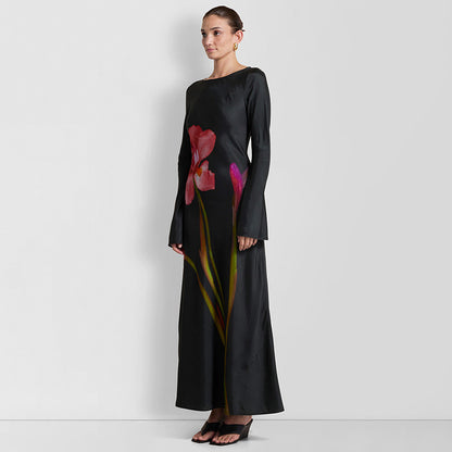 Robe maxi femme avec imprimé floral et manches longues Chic und Stil