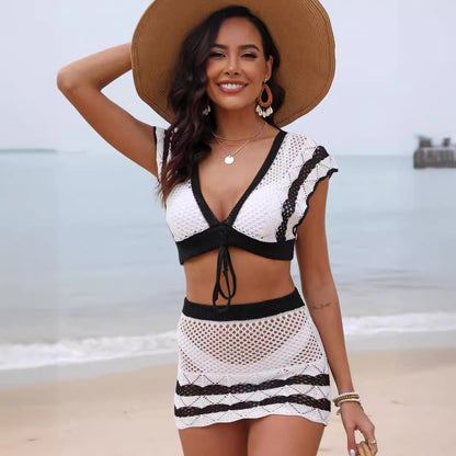 Robe de bain en crochet à dentelle pour femmes Chic und Stil