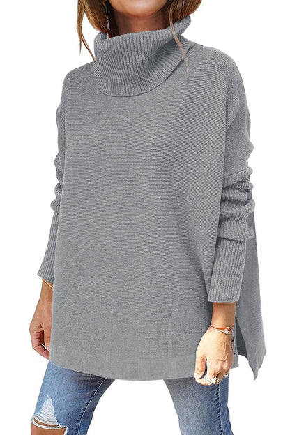 Pull roulé confortable pour femmes avec un motif en tricot doux Chic und Stil