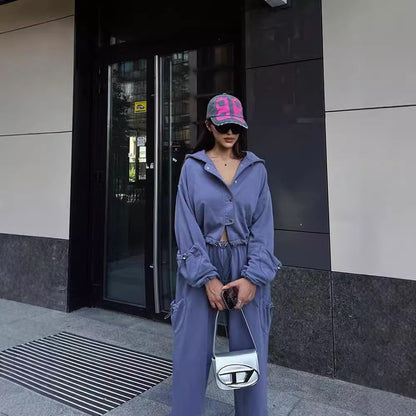 Dames confortable veste de jogging oversize et pantalon décontracté Chic und Stil