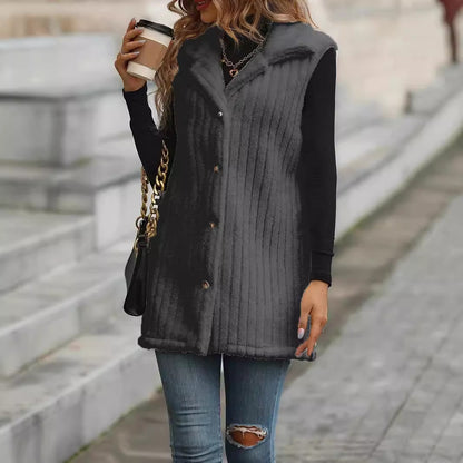 Dames élégante et chaude veste doublée avec fermeture à boutons Chic und Stil