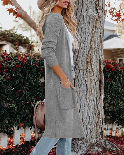Dames cardigan tricot avec ouverture frontale et poches profondes Chic und Stil