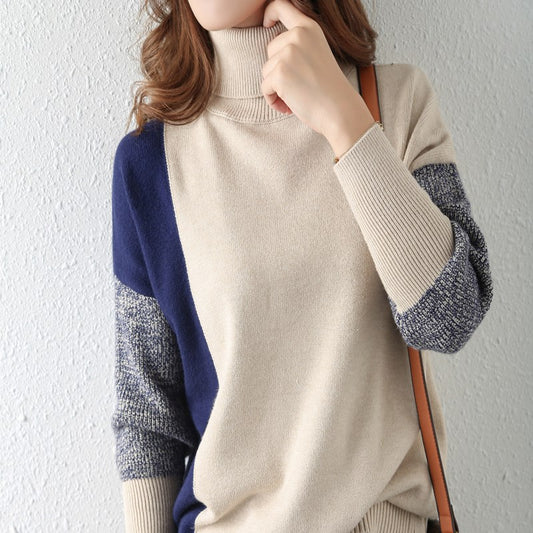 Pull en col roulé à motifs graphiques et en coloris block pour dames Chic und Stil