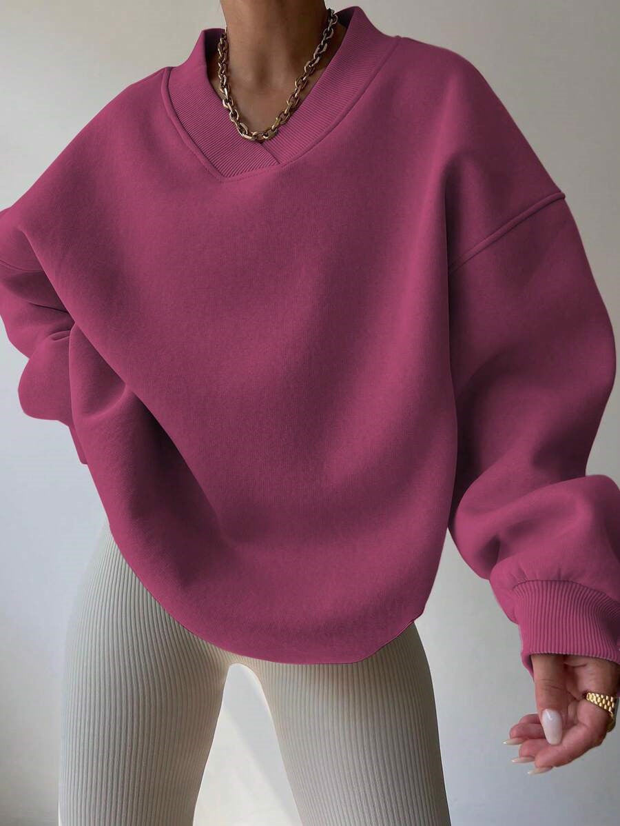 Femmes pull surdimensionné à col en V Chic und Stil