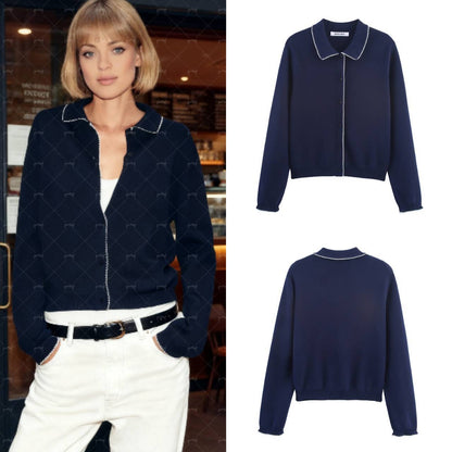 Dame décontractée et mode cardigan avec col Chic und Stil