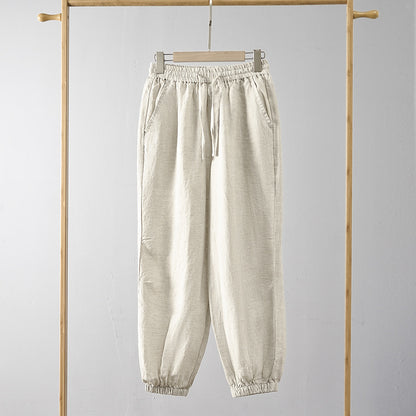 Casual linen pants for women with elastic waist and side pockets Chic and Style