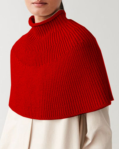 Cape en tricot pour dames avec col montant et fine structure en rib Chic und Stil