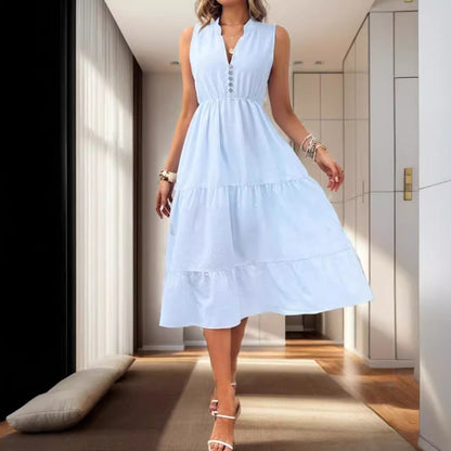 Robe midi à boutons pour femmes Chic und Stil