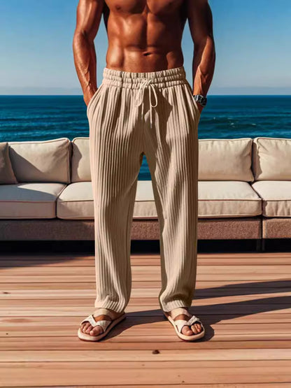 Casual pants for men with elastic waistband and side pockets Chic und Stil