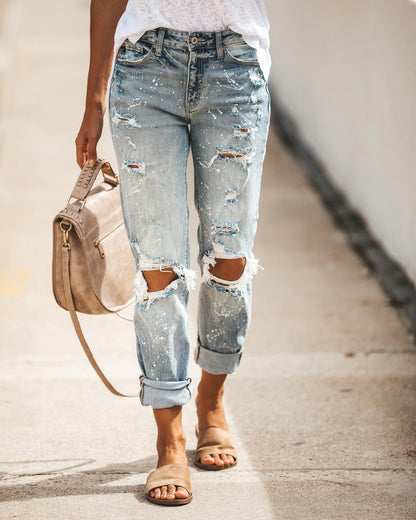 Jeans Boyfriend Destroyed pour femmes avec des détails décontractés Chic und Stil
