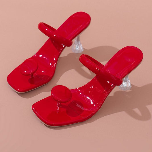 Sandales élégantes pour dames avec talon transparent et design à la mode Chic und Stil