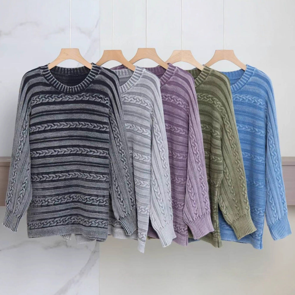 Pull en tricot pour femmes avec motif en relief et coupe décontractée Chic und Stil