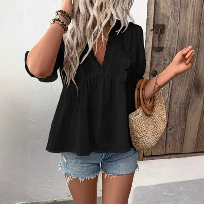 Dames élégante blouse avec détails en volants Chic und Stil