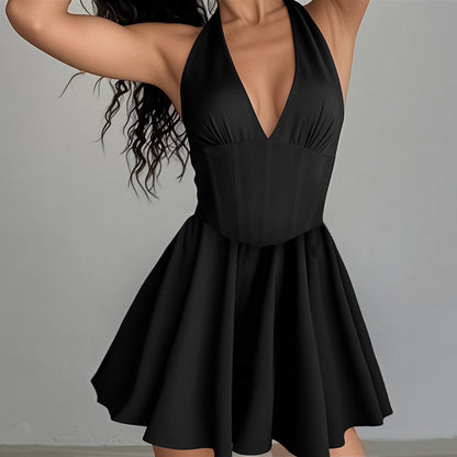 Robe mini A-ligne à décolleté halter Chic und Stil
