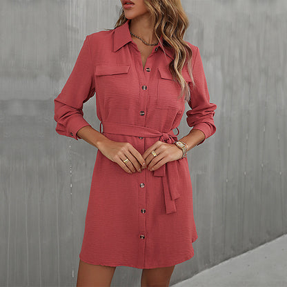 Robe chemisier pour femmes avec ceinture à nouer Chic und Stil