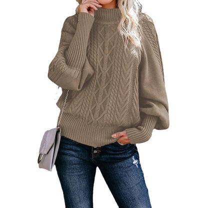 Pull en tricot pour femmes avec col haut et design texturé Chic und Stil