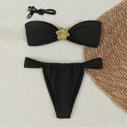 Dames ensemble bikini bandeau élégant Chic und Stil