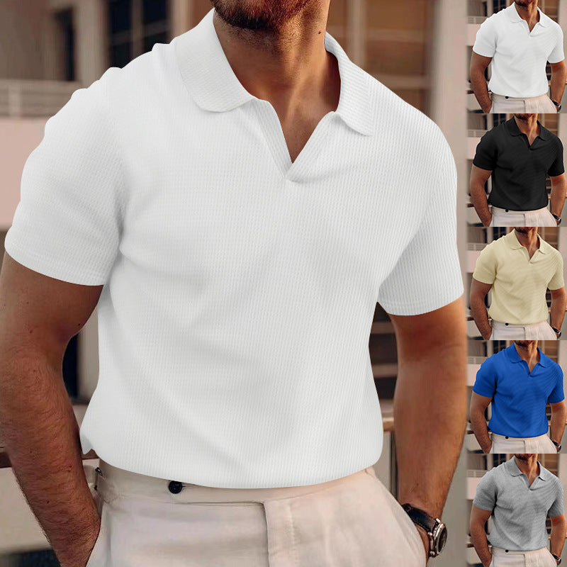 Men's polo with structured fabric and modern V-neck Chic and Style