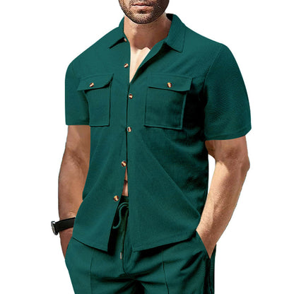 Chemise utilitaire à manches courtes pour hommes avec poches poitrine pratiques Chic und Stil