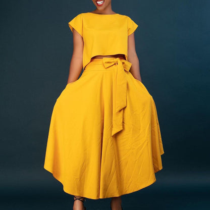 Robe maxi asymétrique pour femmes avec ceinture enroulée Chic und Stil