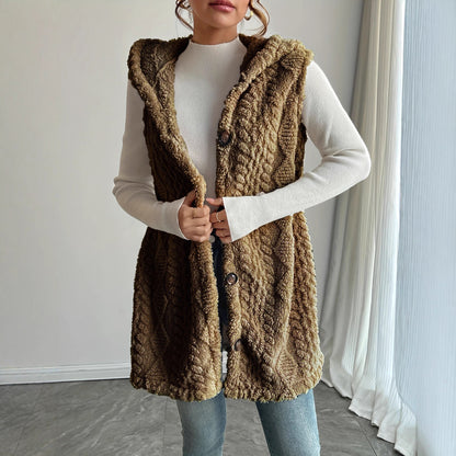 Dames gilet long douillet Chic und Stil