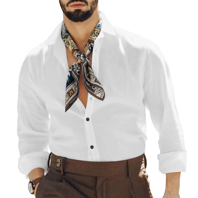Chemise classique pour hommes à manches longues avec col tendance et élégante patte de boutonnage Chic und Stil