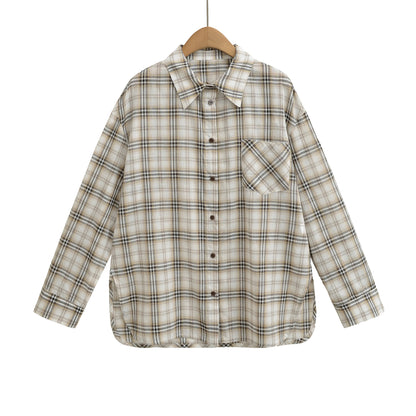 Chemise à carreaux décontractée pour femmes avec coupe oversized et poche poitrine pratique Chic und Stil