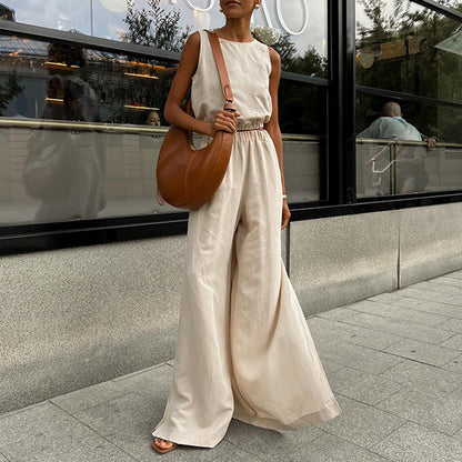 Dames élégante combinaison avec fentes latérales et coupe ample Chic und Stil