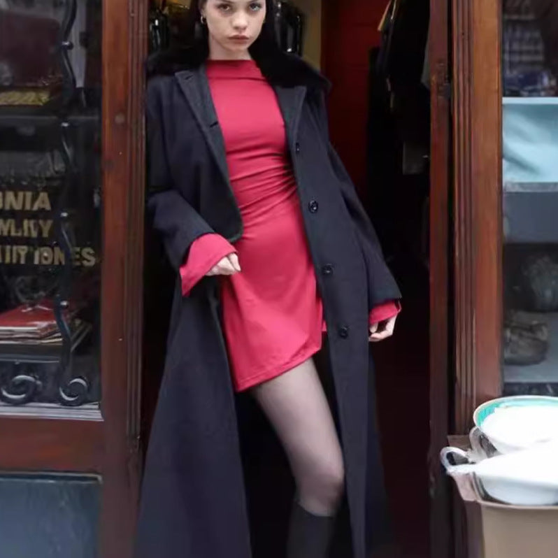 Robe mini à volants élégante pour femmes avec manches longues Chic und Stil