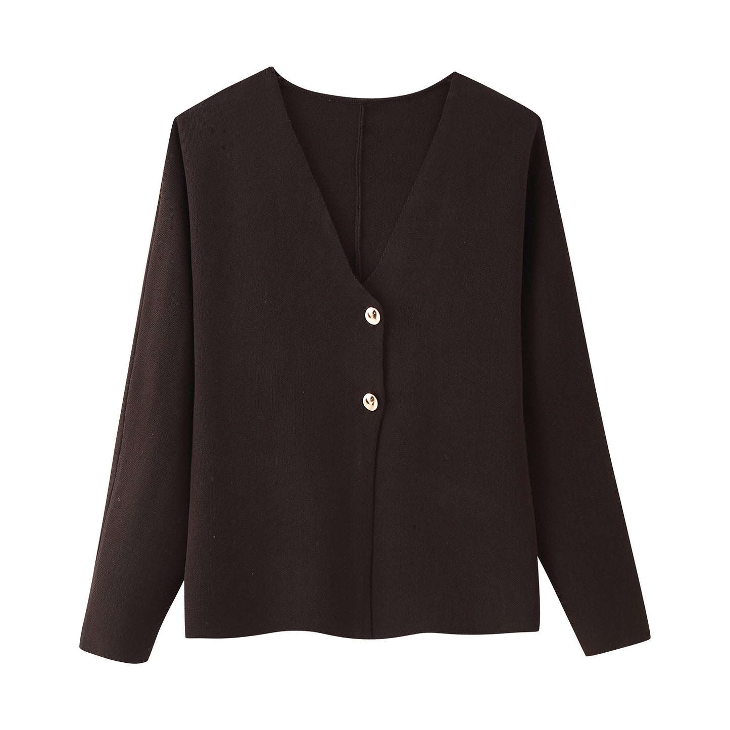 Femme pull superposé à col en V avec un élégant détail de boutons Chic und Stil