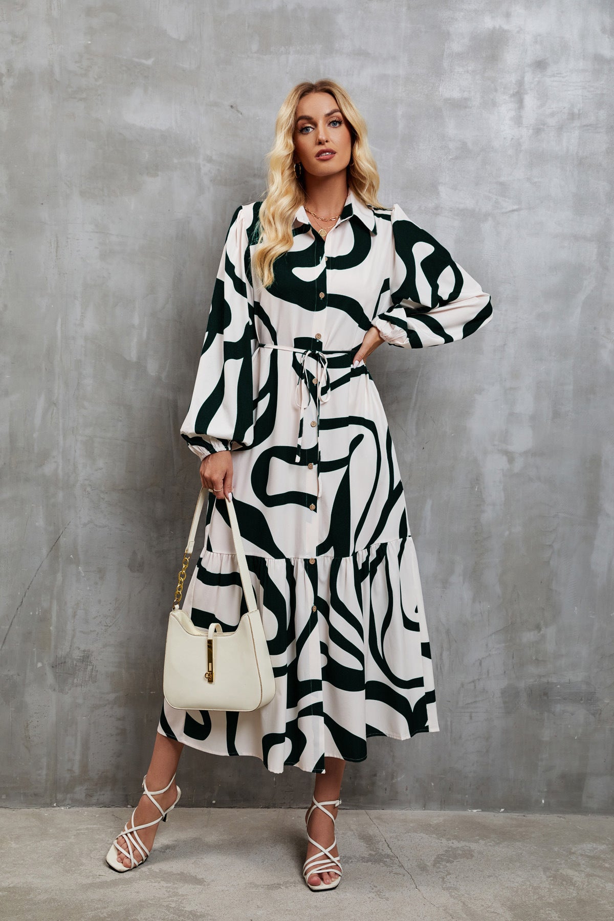 Robe chemise pour femme avec motif graphique Chic und Stil