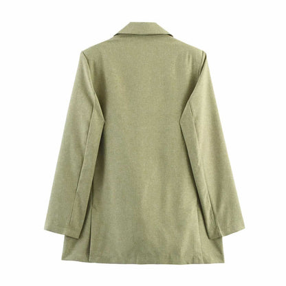 Casual women's jacket with adjustable belt and wide-leg pants Chic und Stil