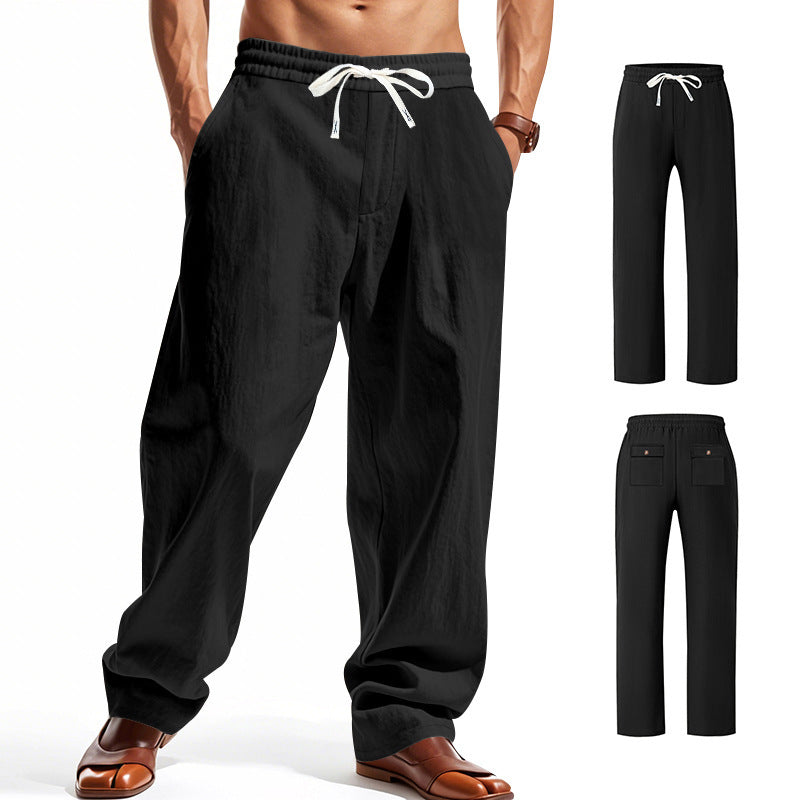 Light casual pants for men with elastic waistband and side pockets Chic and Style